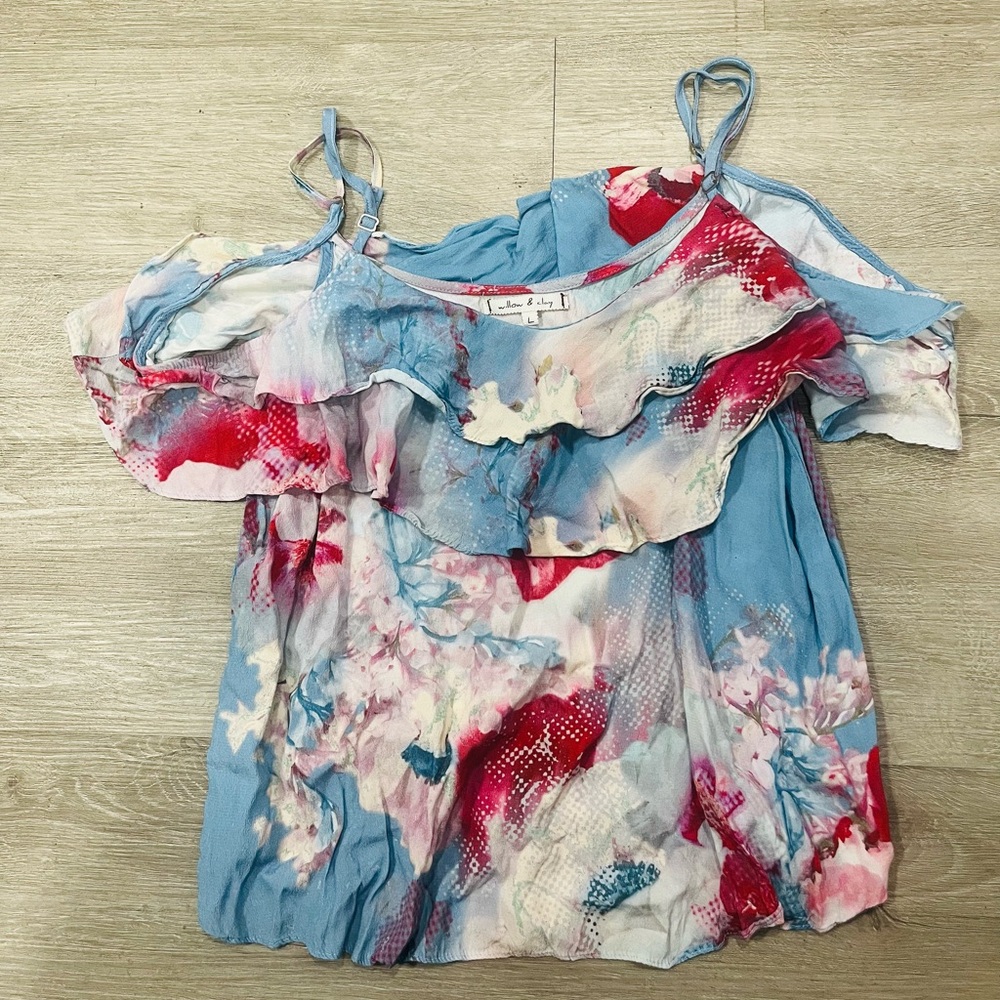 Blue and Red Floral Camisole